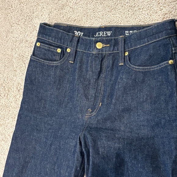 JCREW High-rise slim wide jean in 1996 semi-stretch in Dark Blue Size 30 Tall - Picture 7 of 13